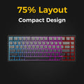 MCHOSE G75 Pro Wireless Mechanical Keyboard 75% Layout Gasket Mounted 5 Layers Dampening RGB Backlit Tri-Mode Hot Swappable