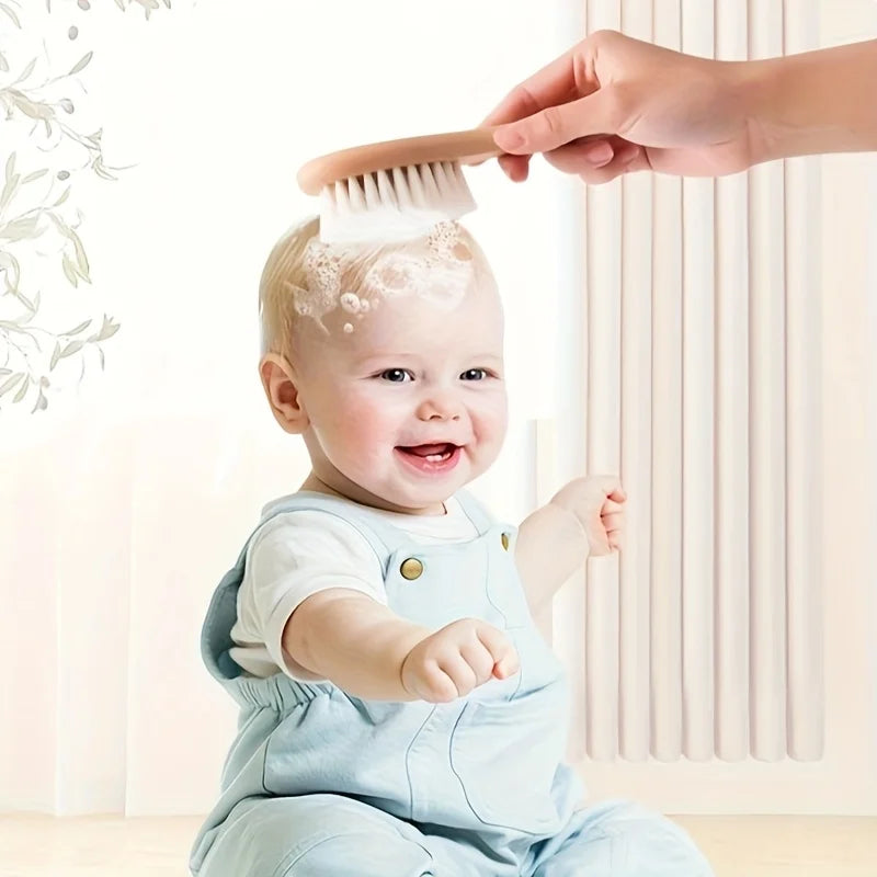 Wool Baby Brush, Newborn Scalp Cleaning, Soft Shampoo - View 5 | SAMAG