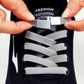 Magnetic Lock Shoelaces Without ties 8mm Wide Flat Elastic Laces Sneakers Tennis No Tie Shoe laces Easy Use Shoes Accessories