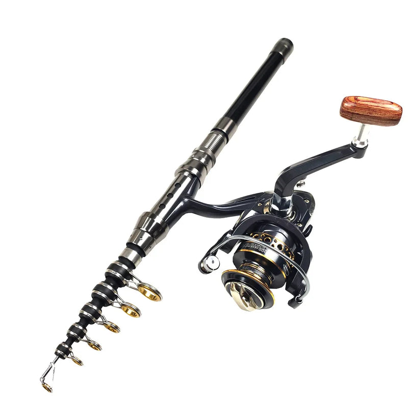 Telescopic Fishing Rod Reel Combo Full Set Portable Long Cast Realistic Soft Baits Minnow Lures Hooks Line For Freshwater Saltwa