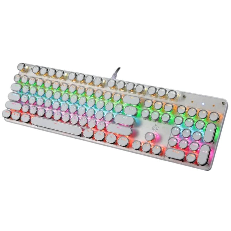 Steam Punk HJK920 Mechanical Wired Keyboard with Plated Keycaps Qing Axis for Esports Gaming - Durable Gaming Keyboard