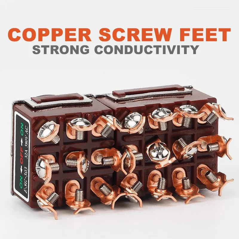 High Current Toggle Switch 2/3/4/6/8/9/12Pin Self Reset/Self-locking Switch Copper Pin 32A 250VAC Push Button Switch