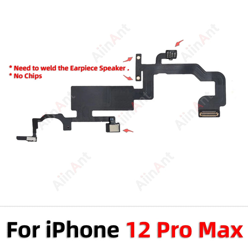 AiinAnt Phone Top Sound Ear Earpiece Speaker Proximity Light Sensor Flex Cable For iPhone 12 13 14 15 Pro Max Plus