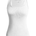 Hot Sale Summer Women's Basic Elastic Tank Top Sleeveless Square Collar Vest T-shirt Fashion Fitness Yoga Women's Casual Top