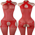 Sexy Crotchless Lingerie For Women Fishnet Teddy Bra Set Erotic Costumes Stretch Mesh Hollow Bodystockings Female Underwear Sets