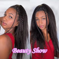 Kinky Straight Miracle Knots Human Crochet Hair 26 28 30 Inches 300g/5Pack Invisible Pre-Separated Feather Crochet Human Hair Extensions For Black Women Natural Black