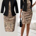 Printed Design Autumn and winter styles Geometric Print Pattern Design casual style dress suit