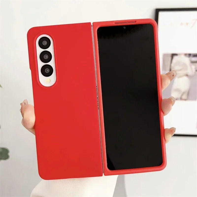 Original Silky-Touch Anti-Fingerprint Plain Phone Case for Samsung Galaxy Z Fold 8 Ultra 7 6 5 4 3 2 Skin Feel Shockproof Cover