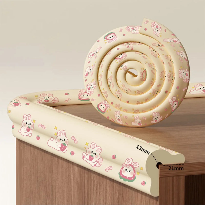 2m Desk Edge Guard Strip Cartoon Digital Pattern Soft Anti Collision Cushion Baby Safety Thickend Wall Corner Protector Children