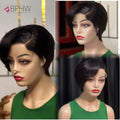 200% Density Lace Front Straight Wig Pixie Cut Wig 13X4 Full Lace Wig Bob Wig Human Hair Wigs For Women Pre Plucked BPHW Hair