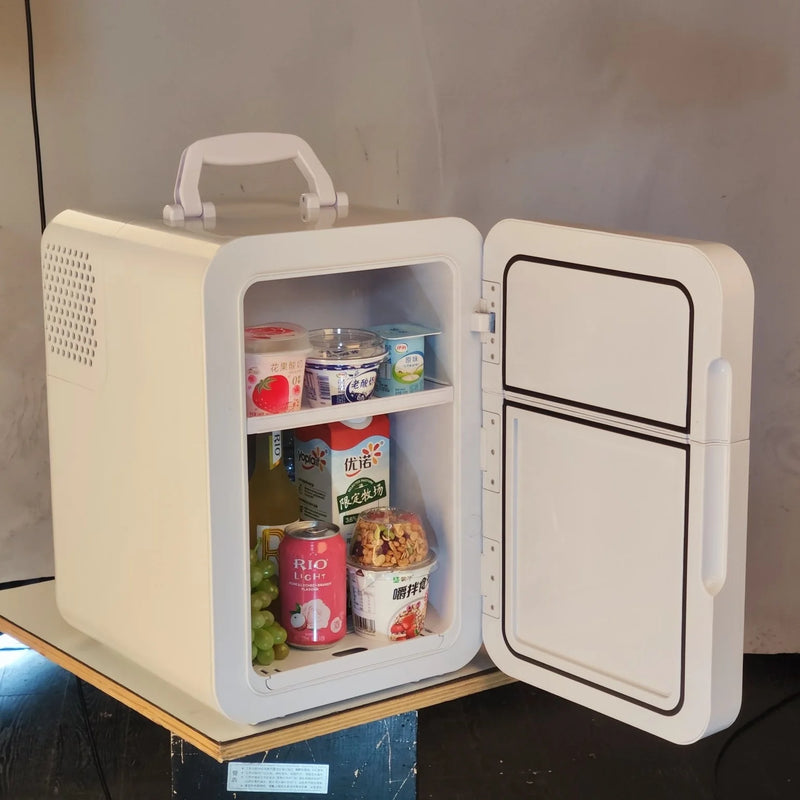 20L Double Door Compact Refrigerator Energy Star Mini Fridge with Freezer Temperature Settable