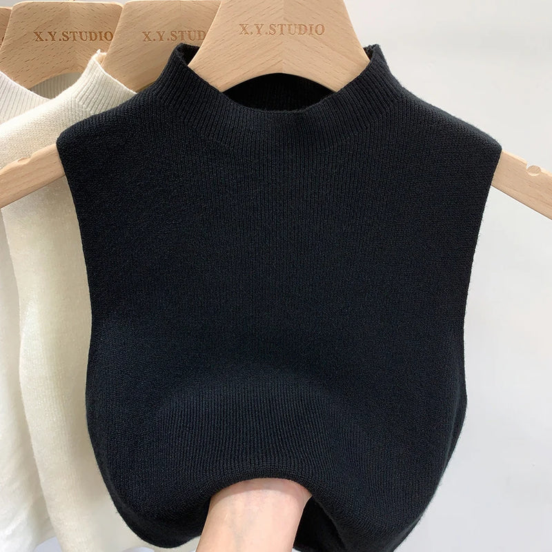 Women Knitted Tank Top Summer Fall Slim Sweater Short - View 5 | SAMAG