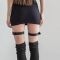 Black Fashion Garter Belt For Women Girl JK Japanese Style 1 Pair Adjustable Straps Thigh Belt Leg Suspenders Accessories
