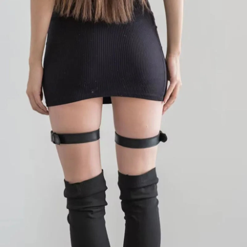 Black Fashion Garter Belt For Women Girl JK Japanese Style 1 Pair Adjustable Straps Thigh Belt Leg Suspenders Accessories