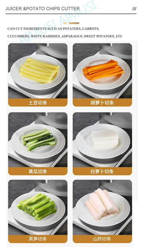 Electric Potato Cutter Shredder French Fries Slicer Potato Chips Making Machine Kitchen Tools