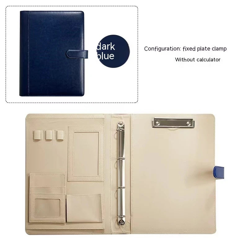 PU Leather Notebook Binder A4 Paper Budget Envelope Expanding File Folder Document Material Chic Loose Leaf Ring Office