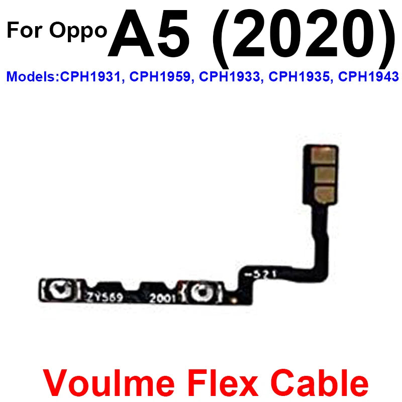 Volume Power Flex Cable For OPPO A5 A9 A31 A33 A91 A92 A93 2020 4G On OFF Power Buttons Voulme Side Key Switch Flex Cable