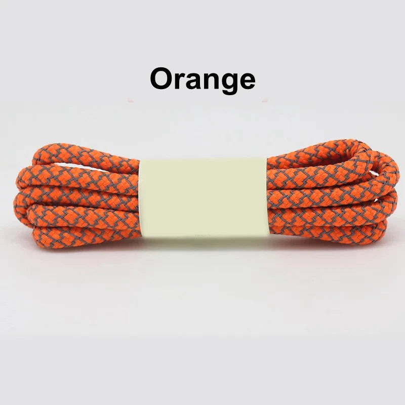1Pair 19 Colors 3M Reflective Shoelaces Round Sneakers Shoe Laces Kids Adult Outdoor Sports Shoelaces Length 100 120 140 160CM
