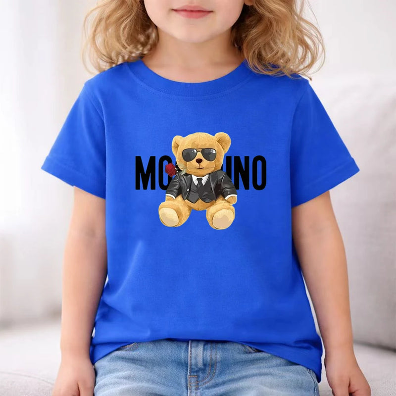 Fashion Letter Bear Print Children Summer Clothing - View 6 | SAMAG