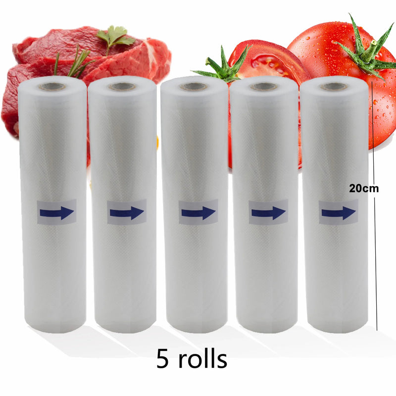 5 Rolls/Lot Food vacuum sealer Storage saver bags Vacuum 5 size Bags For Kitchen Vacuum Sealer to keep food fresh