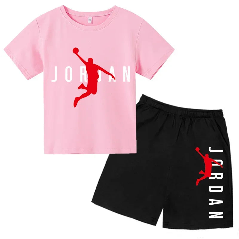 Kids 2 - Piece Letter Print Sports Outfit - Short Sleeve - View 11 | SAMAG