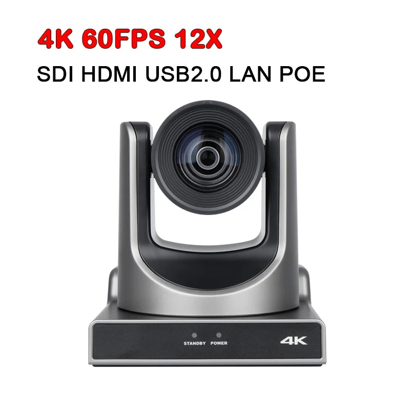 4K60fps NDI PTZ Video 12x 20x Zoom Conference SDI Camera USB HDMI POE IP Live Streaming Camera for Church Business Youtube