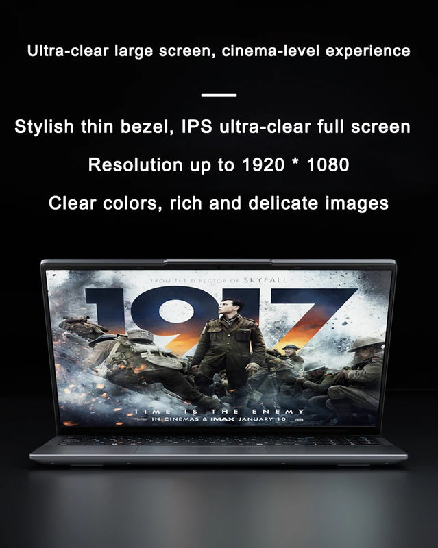 New 15.6" Portable Laptop Intel 6500Y 32GB RAM 2TB SSD Windows 11 5000mAh Backlit Keyboard Fingerprint Office Gaming Notebook PC