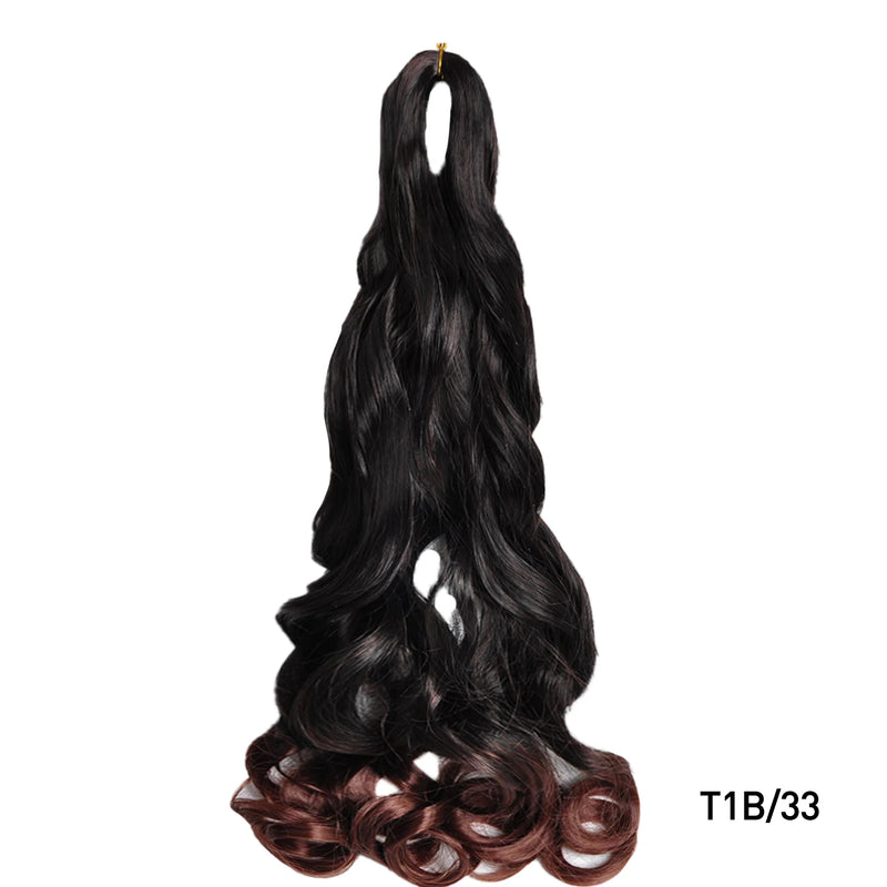 Loose Wave Braiding Hair Extensions 24" Synthetic Spiral Curls Braids Hair Pre Stretched Bouncy Braid French Curls Braiding Hair