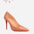 Women Heels Naked Color Women's Elegant High Heel Luxury Black Shoes Woman 2026 Red Shiny Bottoms Pointed Toe Party Ladies Women