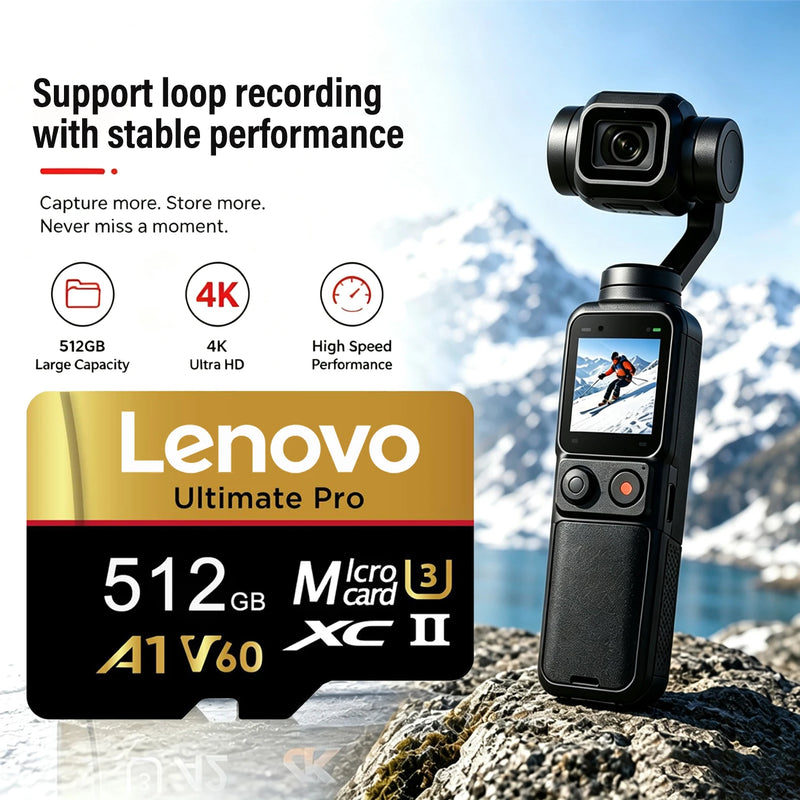 Lenovo Original Micro SD Card UHS-I I A1 V60 Memory Card for Nintendo Switch Flash Memory Cards 128GB For Insta360 DJI Drone