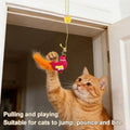 Self-play Cat Toy Swinging Cat Toy with Elastic Rope Feathers Bell Hanging Cat Teaser for Indoor Cats Self-play Hunting