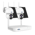 Hiseeu 4MP WiFi PTZ Solar IP Camera Security System Kit Night Vision Human Detection P2P Two-Way Audio 10CH NVR CCTV Camera Set