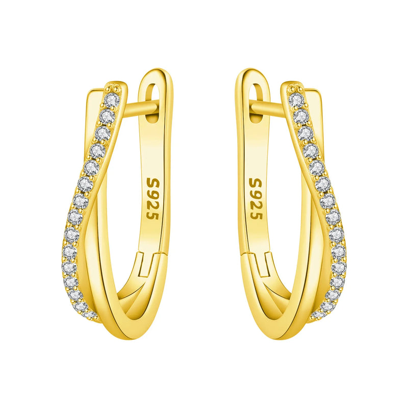 Orstarry S925 Sterling Silver 18k Gold Modern Square Earrings Hoop Earrings For Women Jewelry Original Trendy Anniversary Gifts