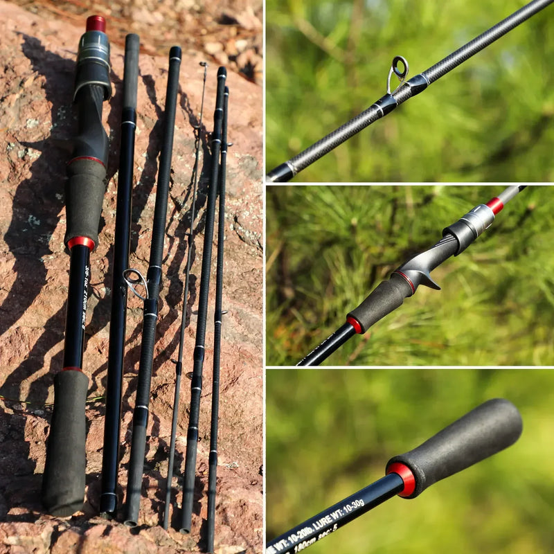 Sougayilang Casting Fishing Rod Reel Set 1.8/2.1m Carbon Fiber Casting Rod and Reel Max Drag 8kg with Line Lure for Bass Pike