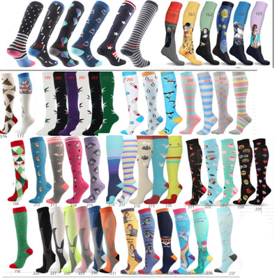20 Pairs/lot Men Women Compression Socks Multi Pattern | SAMAG