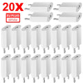 20Pcs Universal 5V 1A USB Wall Travel Charger Head Power Adapter Portable  EU Plug  Charging  For Mobile Phone MP3 7 8 Xs
