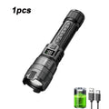 Most Powerful Rechargeable LED Flashlight Built-in 18650 Battery Long Range Tactical Torch Light For Fishing Hunting