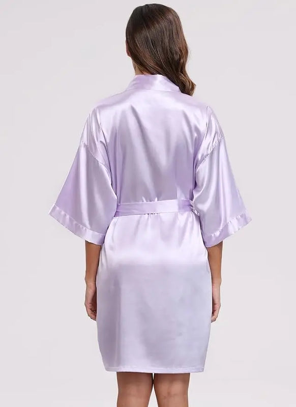 Women's Pure Short Silky Robes Bridesmaid Bride Party | SAMAG