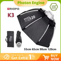 TRIOPO K3 Series 55cm 65cm 90cm 120cm Quick-Setup Octagon Softbox Bowens Mount for Godox Aputure Sokani Studio LED Video Light