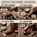 Premium Mink Oil Leather Conditioner & Waterproof Shoe Polish Kit with Brush | Deep Nourishing Care for Boots and Bags