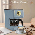 Coffee Maker, 5 Cup Coffee Pot with Three Brewing Modes, Retro Coffee Maker with Glass Carafe & Reusable Coffee Filter, Drip