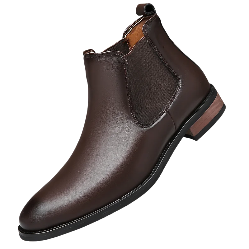 2026 New Mens Casual Leather Chelsea Boots British Style Genuine Leather Outdoor Slip On  Ankle Boots Flat Designer Oxford Shoes