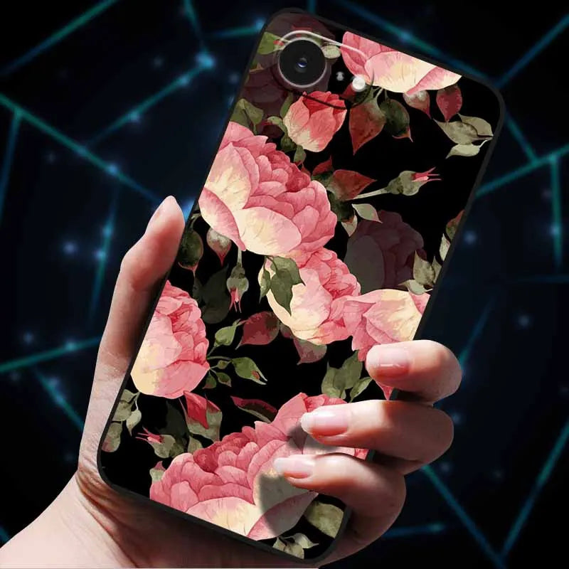 3D Flowers Emboss Fundas For iphone 16E Case iphone16 E Soft Silicone Phone Cases for iphone16 16 Back Cover Coque iphone16e Bag
