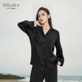 2025 Summer New 100% Mulberry Silk Long-Sleeve Long Pants 2PCS Sets Women's Pajama Set European  American Style Loungewear