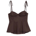 Asymmetric Bustier Tops for Women, Sweetheart Neck, Tied Thin Straps, Side Zipper, Female Camis, Sexy Fashion