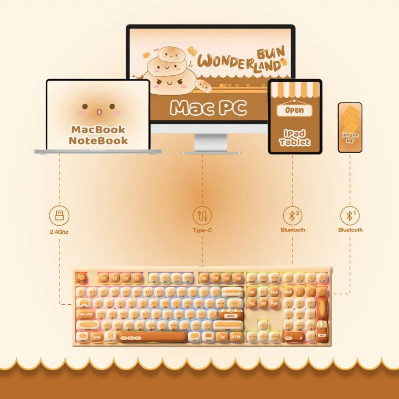 Akko MonsGeek MG108B Bun Wonderland Wireless Mechanical - Visuel 6 | SAMAG