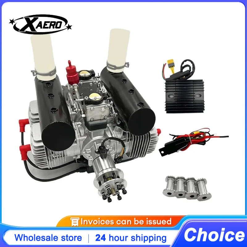 DLE400 Electric Start RC Engine 400W Power with 14V DC Output Air-Cooled High Power Generator for Giant Scale Models