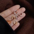 925 Sterling Silver Minimalist Bohemian Round Ear Buckle for Women Hoop Earring Jewelry Accessories