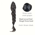Synthetic Braided Ponytail Wig With Claw Clip Elegant Curly Wave Braids Ponytail Extension For Women Heat Resistant Fiber Hair