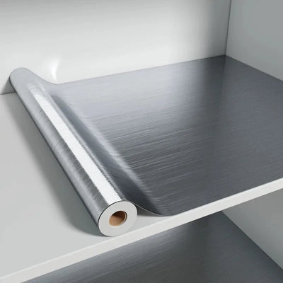 PVC Stainless Brushed Silver Removable Wallpaper Decor | SAMAG